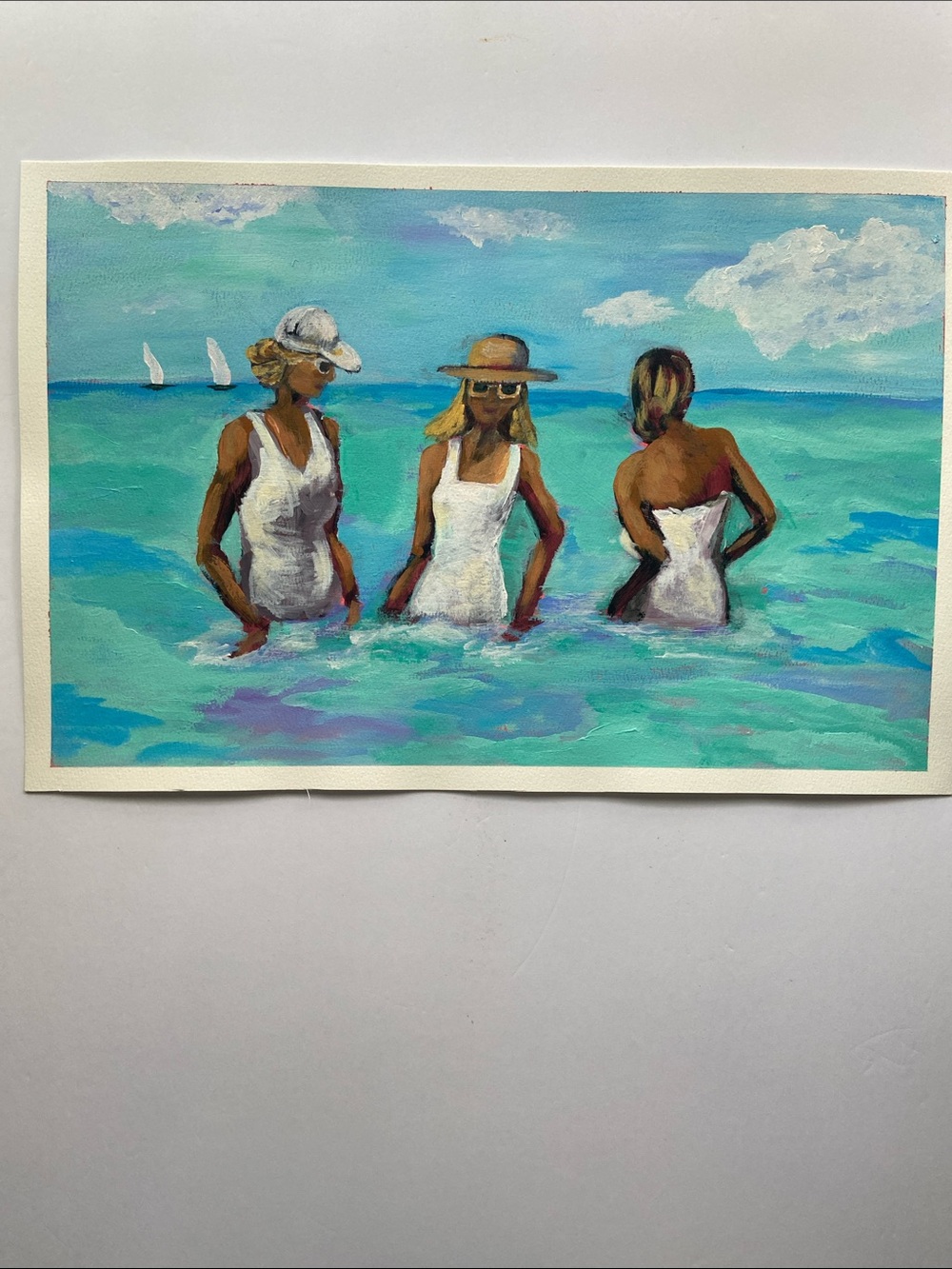 Beach Day Bliss 2 Original Acrylic Painting on 18" x 12" Paper - Picture 7 of 7